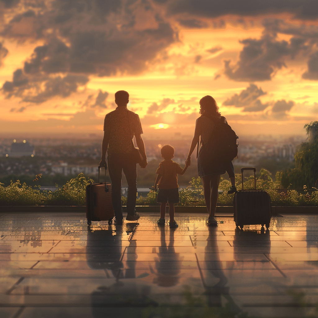 A Family Of Four Expats Moving To Another Country